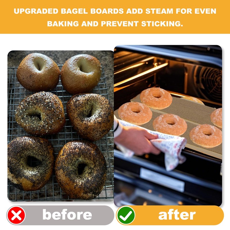 3 Pcs Bagel Boards for Baking Bagels, Pine Wood with