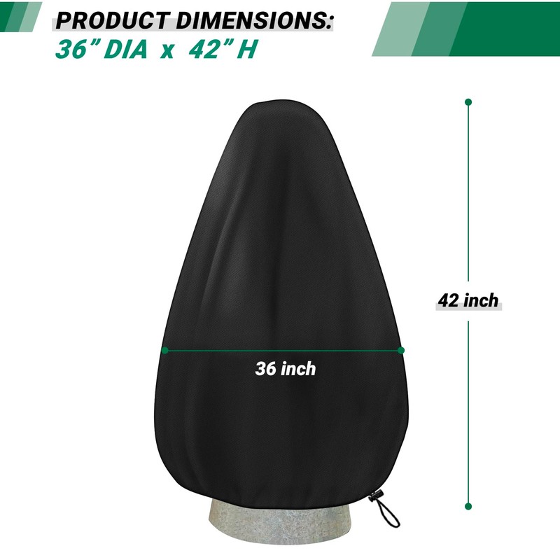 Fountain Cover,Snowproof Outdoor Garden Bird Bath Cover with Drawstring 420D