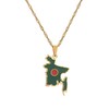 LUTAKU Bangladesh Map and Flag Necklace for Women Men, Bangladesh