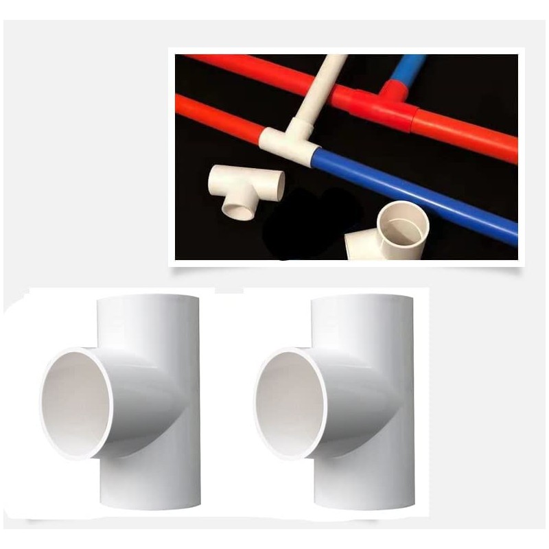 TOP-VIGOR 10pcs 25mm Slip Tee PVC Pipe Fitting, T-Shaped Coupling