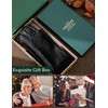 VIKIDEER Side Button Long Leather Gloves for Women with Plush