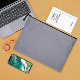 Document Bag, Pack of 5 A5 File Pockets with Zip, Mesh Plastic Zip Pocket, Organiser Storage Bag for Cosmetics, Offices, Travel