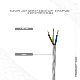DC VOLTAGE 3 Core Electrical Cable 10 Meters / 32.8FT Braided Cable, Vintage Flex Cable Twisted Fabric Electrical Wire Cord for DIY Lamps Industrial Pendant Lights Lighting Appliances (Gold)