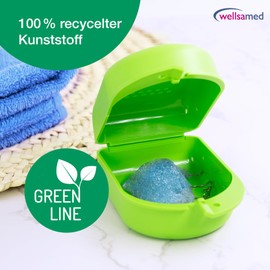 wellsamed KFO Box, dental braces box, dento box maxi, light green, flat box (also for bite splint, grinding rail), 1 piece, green 112735