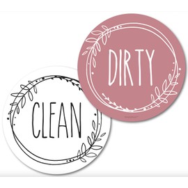 Dishwasher Magnet Clean Dirty Sign, Double-Sided Clean/Dirty for Stainless Steel Dishwashers, White & Pink Magnetic Home and Kitchen Gadgets