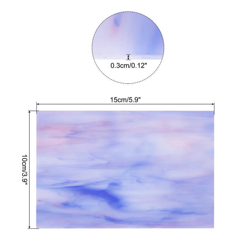 sourcing map Stained Glass Sheet Mosaic Tile 5.9 Inch x