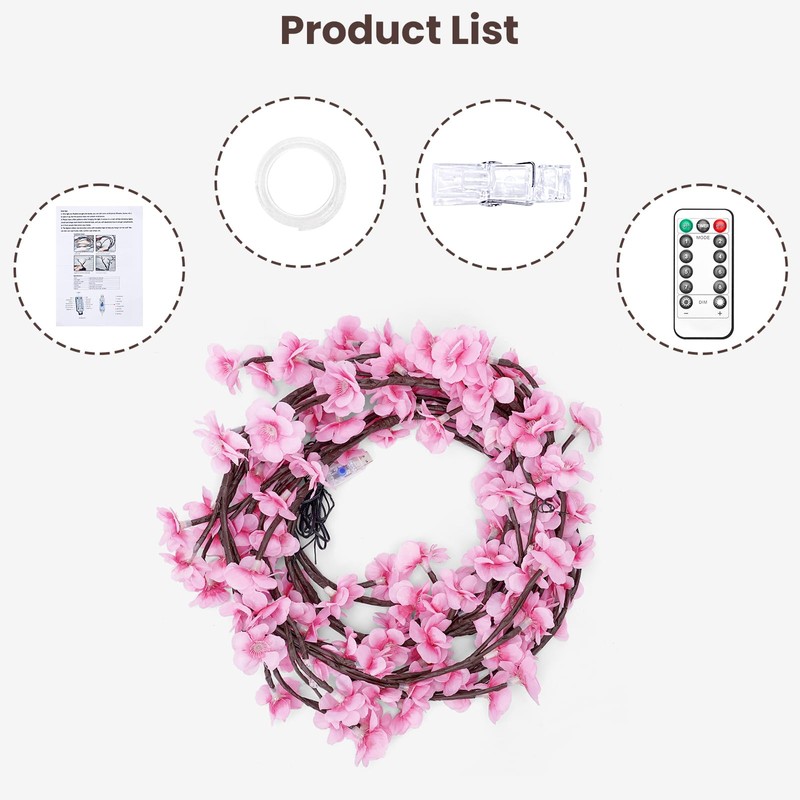 BomKra Cherry Blossoms Willow Vine Wall Decoration - 160 cm