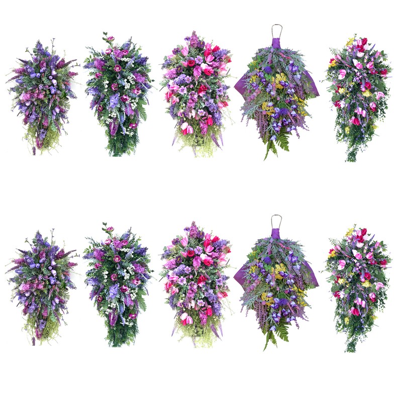 Artificial Flower Wreath Wreath with Lilacs Hyacinths Hydrangeas Spring Summer