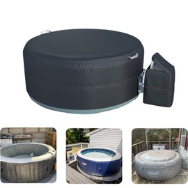 XCZ Portable Hot Tub Cover, Spa Thermal Cover, Waterproof, dustproof, Insulated, Suitable for 85in Round hot tub, Black, with Pump Cover