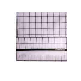 Kolakeer™ Men's Stitched Cotton Checked Lungi - 2.10 Mtrs Easy-To-Wear Longyi Mundu Kaili Saaram Sarong (Black Checked)