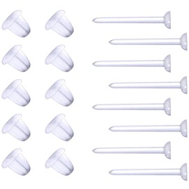 EBOOT Plastic Earring Posts and Backs Clear Earring Pins Ear Safety Backs Earnuts Earring Findings, Total 400 Pairs