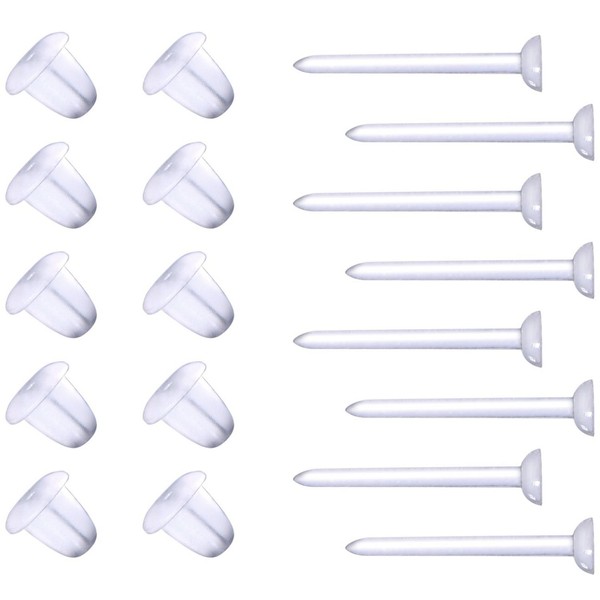 EBOOT Plastic Earring Posts and Backs Clear Earring Pins Ear