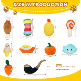 10 Pcs Squeaky Dog Toys,Soft Plush Pet Toy Set Dog Teething Toys Cute Puppy Chew Toys for Small Medium Dogs (H02)