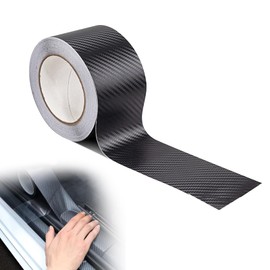 Carbon Folie Auto,Carbon Autofolie Matt Schwarz mit Kunststoffschabern,Carbon Folie,Selbstklebend Auto Einstiegsleisten Schutz mit Kunststoffschabern,Karbon Folie Für Auto,für Die Meisten Autos