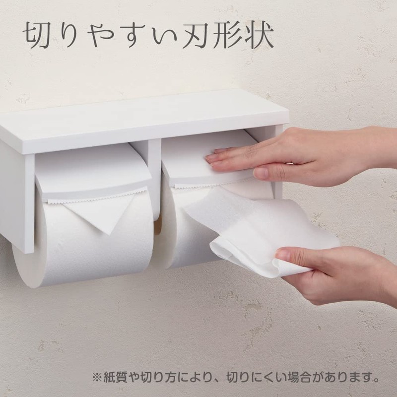SANEI W2810-D Double Paper Holder with Shelf, Resin Shelf, Black,
