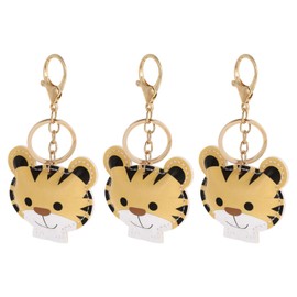[CALLARON] 3pcs Pendant Bag Hanging Decoration Mascot Keychain Cartoon Tiger Key Chain Zodiac Animal Keychain Delicate Key Ring Bag Keychain Tiger Keychain Yellow Pp Cotton, yellow