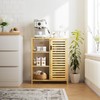HITNET Bathroom Floor Cabinet, Bamboo Storage Cabinet with Door and