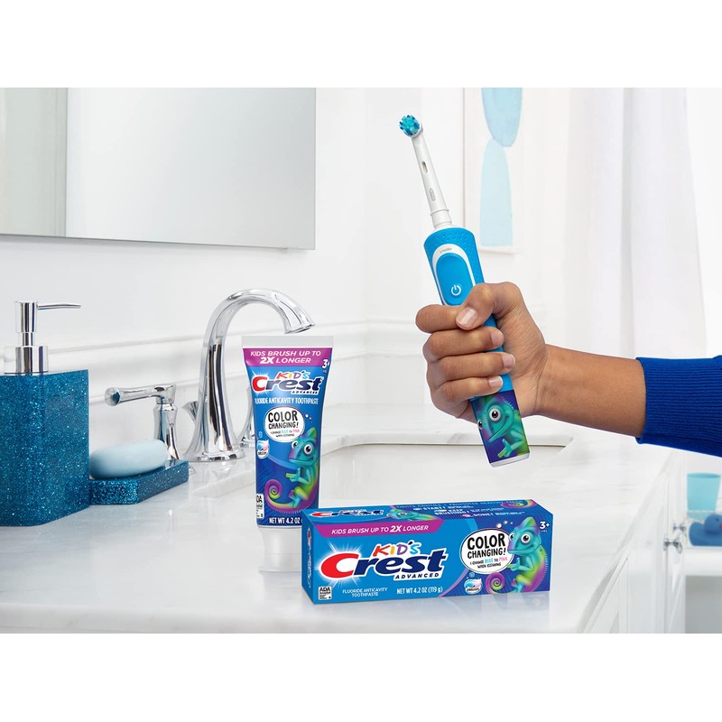 Crest Kid's Advanced Colour Changing Toothpaste, Bubblegum Flavour, Anticavity Fluoride