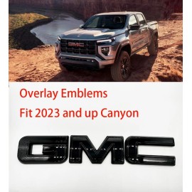 Auto For Front GMC Gloss Black OVERLAY Emblem Badge Fit 2023+ GMC Canyon