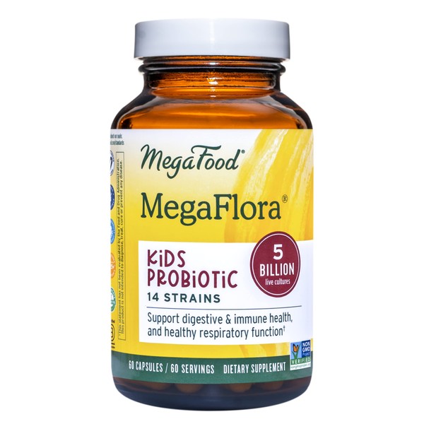 Megafood MegaFlora Extra Strength - 7-Day Intensive Probiotic - 14 Probiotic Strains and 200 Billion CFUs for Intestinal Support - Vegan and Gluten-Free - Made Without 9 Food Allergens