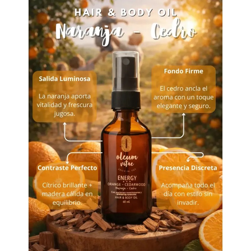 Aceite Para Cabello Cn Aceite Esencial De Naranja Cedro 60ml