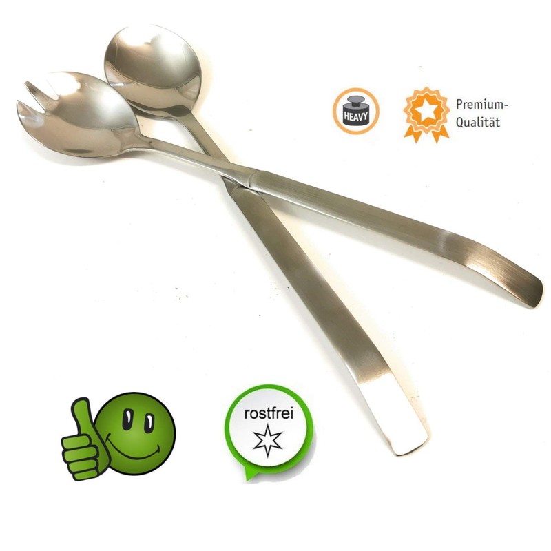 Kerafactum Salad Cutlery Salad Servers Brushed Stainless Steel Salad Spoon
