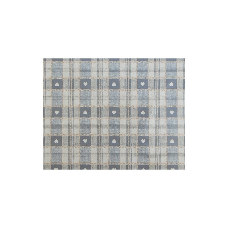 140x140cm SQUARE PVC/VINYL TABLECLOTH - GREY & CREAM CHECK WITH