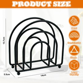 EUIEUT Napkin Holder 14 x 13 x 6 cm Napkin Dispenser Black Napkin Stand Metal Napkin Holder Vertical Tissue Dispenser Table Kitchen Accessories Napkin Holder for Kitchen Restaurant Hotel