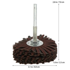 TEHAUX Flap Wheel Sander, 1pc Sandpaper with handle abrasive nylon wheel brush wood grinding disc Sanding Wheel Head Buffing Wheels Sanding Flap metal rod for Drill Rotary Tool Polishing Grinding