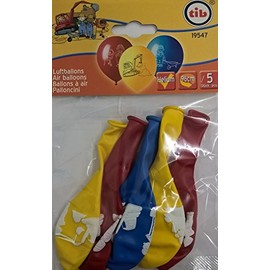 TIB 19547 Balloons with Construction Site Print Set of 5 Pieces, Circumference-96 cm, Multicolour, One Size