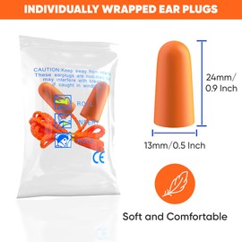 Foam Corded Ear Plugs 100 Pair - 32dB Noise Cancelling Shooting Hearing Protection Ear Plugs for Noise Reduction Construction Work Safety Mowing Industrial - Disposable Ear Plugs with Cord Bulk