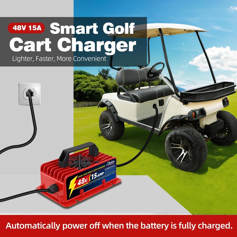Roykaw 48 Volt 15 AMP Golf Cart Battery Charger Compatible