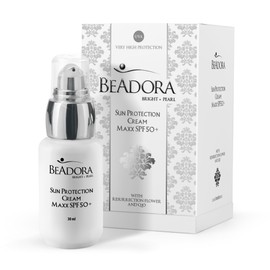 BODI BEAUTY BeAdora Bright Pearl MAXX LSF 50+ Sonnencreme für das Gesicht mit Niacinamide, Alpha Arbutin, Chromabright, Anti-Age Q10 | Tagescreme gesicht | Gesichtscreme für Alle Hauttypen 30ml