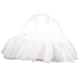 Wedding Flower Basket Lace White Petals Basket Wedding Supplies for Ceremony Party Celebrations