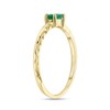 Takar Solid 10k Yellow Gold Solitaire Oval Genuine Emerald Stackable