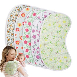 sleepyturtle 5 Pack Baby Burp Cloths,Shoulder Shape,Soft and Absorbent,Unisex (multi01)