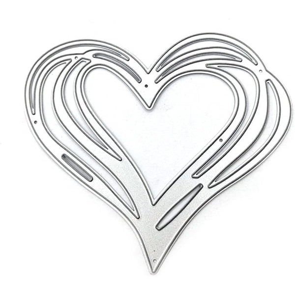 Silver Heart Metal Cutting Dies Stencil DIY Scrapbook Album Paper