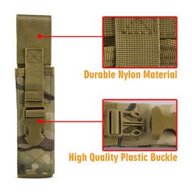 IronSeals Tactical Flashlight Pouch Holster Case Belt Pouch, Molle Organizer Pouch EMT Mini Scissor Tool Pouch (2 * CP)