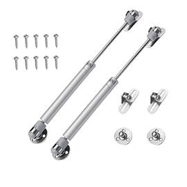 Bohaner 150N Gas Struts, 2Pcs Cabinet Door Hinges Lift Up Spring Flap Gas Strut Support Stay Bar Kitchen Cupboard Box 200N Pressure (Silver 150N)
