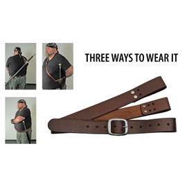 SZCO Supplies Adjustable Brown Leather Shoulder/Waist Belt Holster for Medieval/Samurai Swords, 38 inches