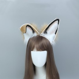 TTYAO REII Handmade Bunny Ears Headband Rabbit Headdress with Tail for Christmas Cosplay Party Costume Accessories (Set)