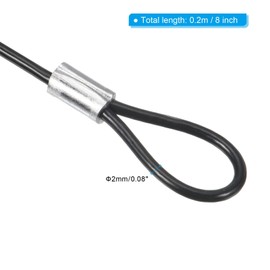 TA-VIGOR 4Pcs 7.87 Inch Safety Cable Lock, 2mm Stainless Steel Security Wire Ropes with Double Loop Ends for Outdoor Gate, Stage Lighting, Luggage, Suitcase and Wire Locking, 20cm