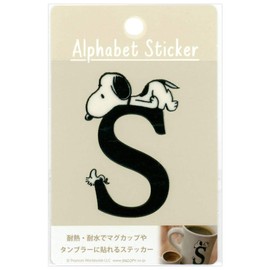 Snoopy [Sticker] Heat and Water Resistant Initial Sticker / Alphabet S Peanuts