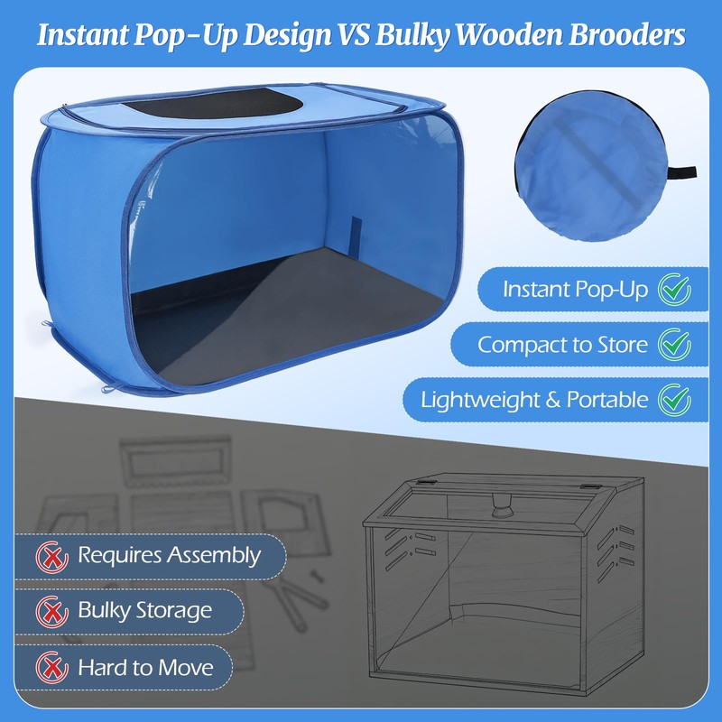 YIBOBO Chicken Brooder Box for Chicks, Pop Up Chick Brooder