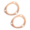 SCUARI 2PCS Exhaust Flange Gasket,Car Accessories Header Gasket,3 Inch Copper