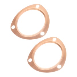 SCUARI 2PCS Exhaust Flange Gasket,Car Accessories Header Gasket,3 Inch Copper Header Exhaust Collector Gaskets,Automotive Exhaust Systems & Parts,Fits All Header Collectors with 3 Bolt Mode (3inch)