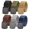 6 Pack Tactical Military Nylon Belt Plastic Buckle Metal Free