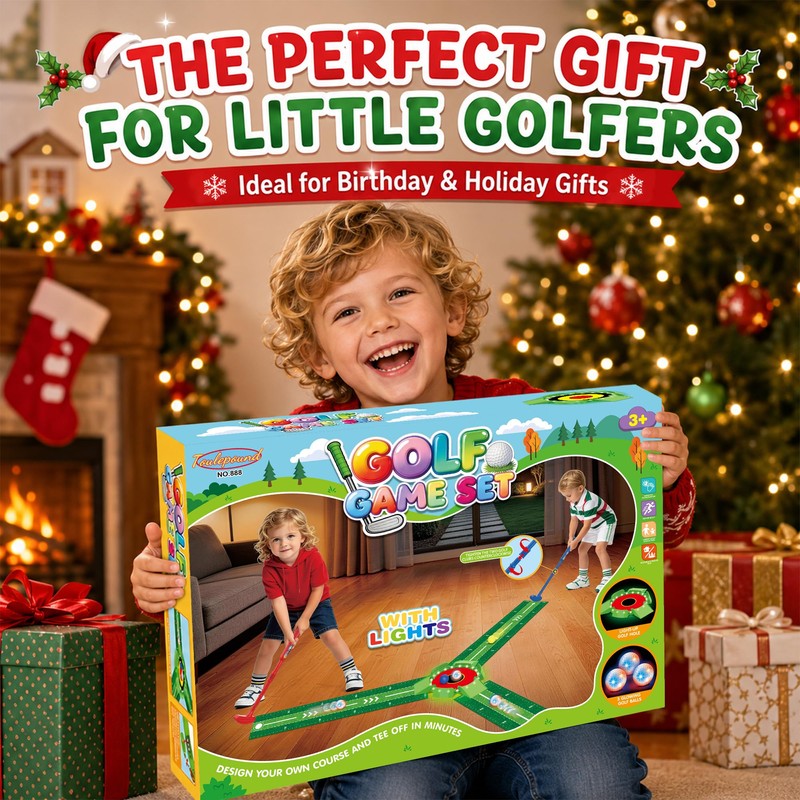 Kids Golf Toys Set, Light Up Golf Putting Indoor Game