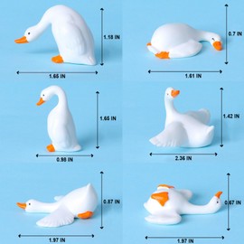 Mini Goose Figurines Cute Dashboard Decorations, Set of 6 Car Decor for Women Interior, Funny Silly Goose for Car Home Desk Gifts