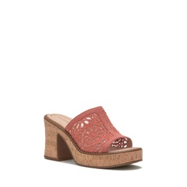 Lucky Brand Women's Talvy Macrame Platform Sandal Mule, Eco Red, 5.5